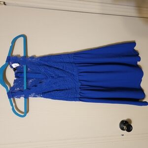 Elegant Blue Lace Dress